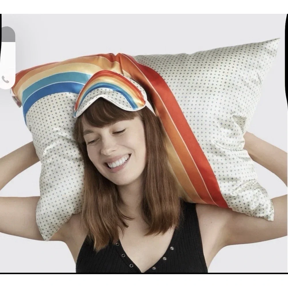 2 Pack - Kitsch x Stranger Things Rainbow Room 2 Satin Pillowcases & 2 Eyemasks